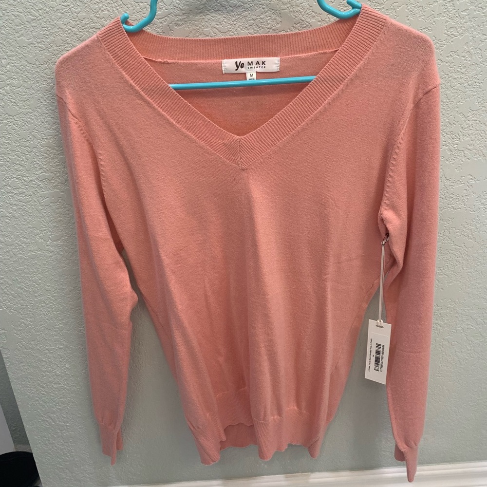 Coral v neck sweater